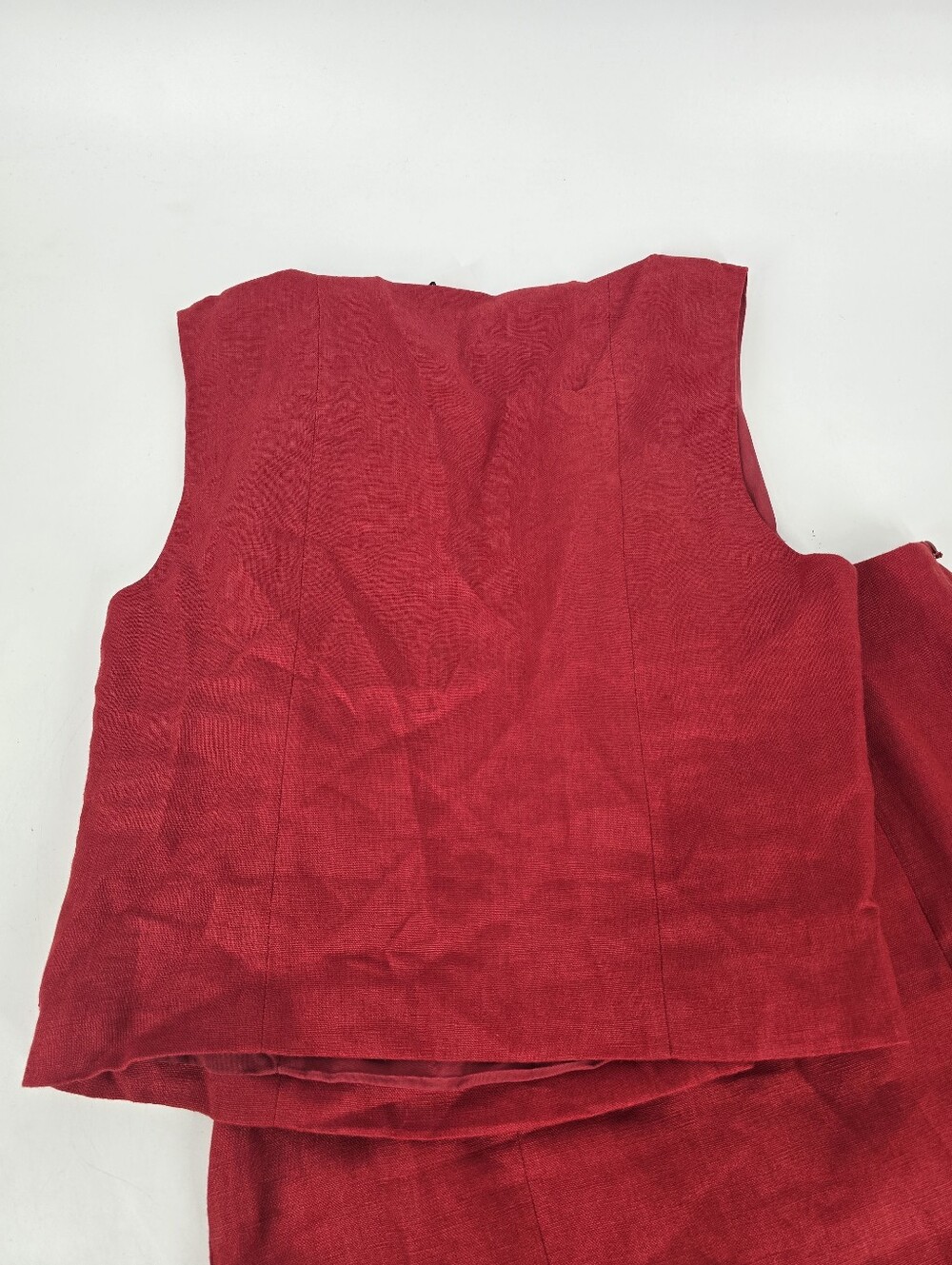 Reformation Grace Linen Two Piece Skirt Set in Sundried Tomato Red Size 4 NEW - Picture 7 of 16